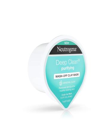 Neutrogena Deep Clean Clay Face Mask 0.3 fl oz (Pack of 12) | Oil-Free & Non-Comedogenic - Buy Online on GoSupps.com