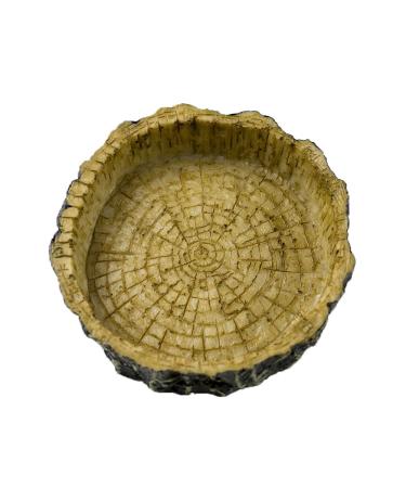 OMEM Reptile Natural Bowl Food and Water Dish Resin Made (Tree bark)