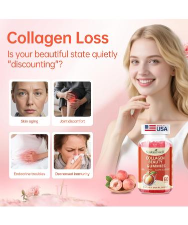 SustainWell Colageno Hidrolizado Gummies 5000mcg of Biotin Type I II III V X with Vitamin C E Selenium-Supports Skin Joints Gut Health Anti-Aging Sugar Free Peach Flavored 60 Gummies - Buy Online on GoSupps.com