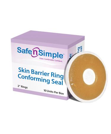 Safe n' Simple Conforming Adhesive Seals -2 Inch - Pack of 10 - Stoma Barrier Rings Barrier - Cohesive Skin Barrier - Accessories for Ostomy-Colostomy-Ileostomy- Supplies