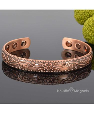 Holistic Magnets Copper Bracelet for Women - Arthritis & Tendinitis Relief - Pure Copper Joint Healing Gift - Adjustable Size S/M (Wrist 15-18cm) - Buy Online on GoSupps.com