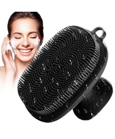 Soft Silicone Face Scrubber 2.6x2.6" Manual Face Scrubber Exfoliator Waterproof Facial Cleansing Brush Non Slip Face Brush with Handle Beauty Supplies