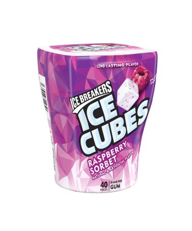 ICE BREAKERS Ice Cubes Sugar Free Gum Raspberry Sorbet 40 Piece