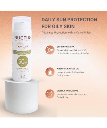 NUCTUS Facial Sunscreen Lotion for Acne-Prone Skin Broad Spectrum SPF 50 Facial Sunscreen for Oily Skin Water-Resistant Sunscreen Free of Oil Fragrance and Oxybenzone 50 Ml 1.69 fl. oz - Buy Online on GoSupps.com