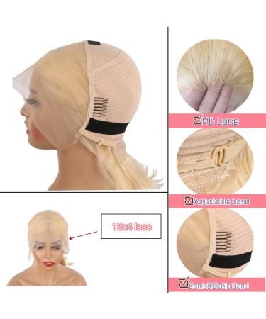 Blonde Bob Wig Human Hair 613 | Short 12 Inch Bob Lace Front Wig for Black Women | 150 Density Glueless 613 Lace Frontal Wig with Baby Hair - Buy Online on GoSupps.com