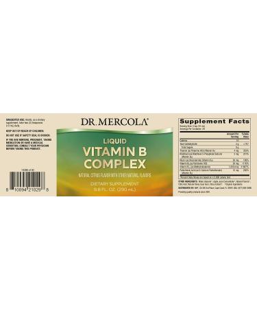 Dr. Mercola Vitamin B Complex Liquid Supplement - 29 Servings (9.80 Fl. Oz) | Energy & Mood Support | Non-GMO, Gluten & Soy-Free - Buy Online on GoSupps.com