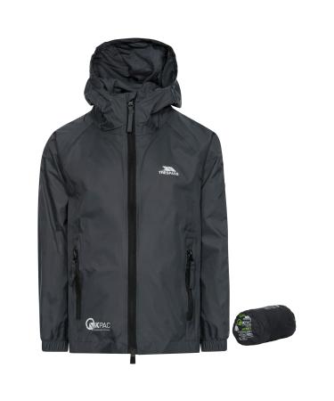 Trespass Unisex Kids Qikpac Jacket Compact Packable Waterproof Rain Jacket (Pack of 1) 2-3 Flint