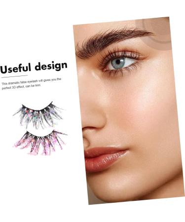 POPETPOP 2 Pairs Fake Eyelashes Christmas Eyelashes Makeup Eyelashes Cosmetic Fake Lashes Glitter Lashes Soft Halloween Eye Lashes Colored Lash Extensions Miss Fiber Natural Adhesive - Buy Online on GoSupps.com