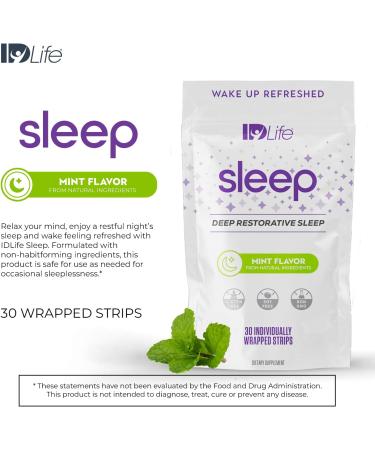 IDLife - Sleep Aid for Grown-Ups - Non-GMO - Non-Habit Forming - Gentle Blend with Melatonin, L-Theanine, and 5HTP - 30 Individually Wrapped Strips - Buy Online on GoSupps.com