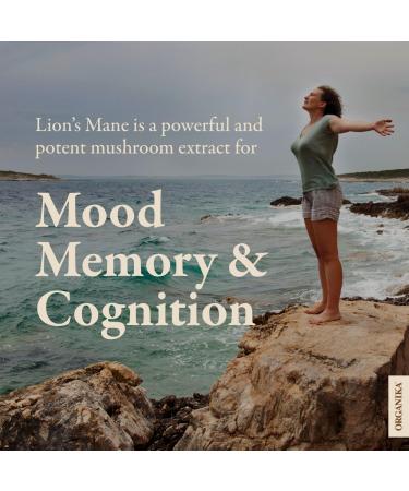 Organika Lion's Mane - Ultra Strength Organic Mushroom Extract - 2800mg - Nootrophic Natural Support for Memory Mood Neuroprotection and Cognition - 120vcaps 120 Day Supply Herbal Supplement - Buy Online on GoSupps.com
