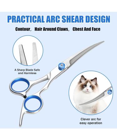 5 Pcs Dog Grooming Tool Set Pet Hair Care Thinning Shears Professional Dog Grooming Curved Scissors with Comb & Storage Bag Safety Round Tip Stainless Steel Dog Hair Scissors for Face Body Paws - Buy Online on GoSupps.com