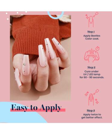 Beetles Nude Pink Gel Nail Polish Kit with UV LED Light - Starter Kit for DIY Home Manicure | Soak Off Pink Gel Polish Set with Nail Lamp and Nail File - Halloween Nails Gift for Women - Buy Online on GoSupps.com