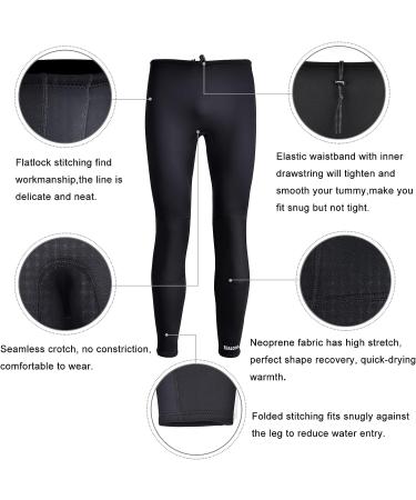 REALON 3mm Neoprene Wetsuit Pants for Men - Swimming Leggings for Diving, Surfing, and Water Sports - Black, X-Large - Buy Online on GoSupps.com