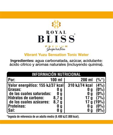 Royal Bliss - Exotic Yuzu Sensation - Yuzu Flavored Tonic Water - 24 pieces 200ml Glass Bottle - Buy Online on GoSupps.com