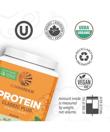Vegan Organic Protein Powder Plant-based | 5 Superfood Quinoa Chia Seed Soy Free Dairy Free Gluten Free Synthetic Free NON-GMO | Unflavored 15 Servings | Classic Plus by Sunwarrior - Buy Online on GoSupps.com