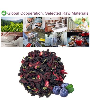 Plant Gift Ireland Spring Fruit Tea Oganic Fruit Herbal Tea All Natural Flavors Loose Leaf Roselle Grapes Blueberries Peppermint Non GMO Vegan Tea Bags Into Iced Tea & Hot Tea 70G/2.5oz - Buy Online on GoSupps.com