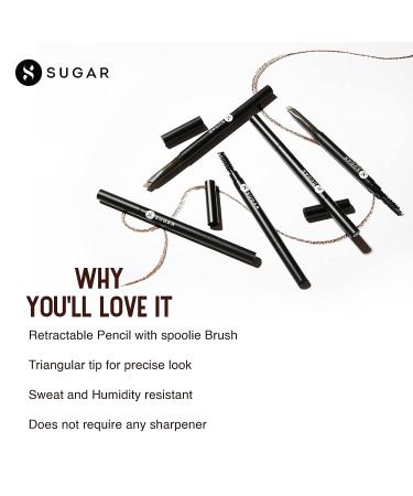 Sugar Cosmetics Arch Arrival Brow Definer 02 Taupe Tom - Long-Lasting 12hr Coverage with Spoolie - Buy Online on GoSupps.com