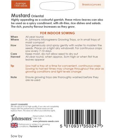 Mr Fothergill s Seeds Ltd 35024 Mustard Oriental Green - Buy Online on GoSupps.com