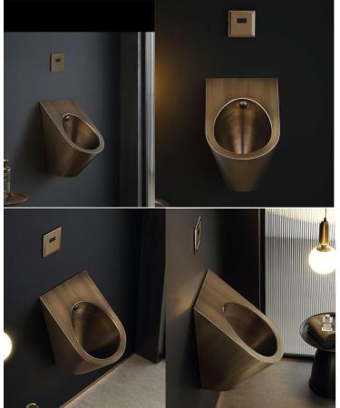 Stainless Steel Urinal Smart Men's Wall Mounted Sensor Urinal - Commercial Splash-Proof Toilet for Bar with Automatic Flush System RoseGold - Buy Online on GoSupps.com