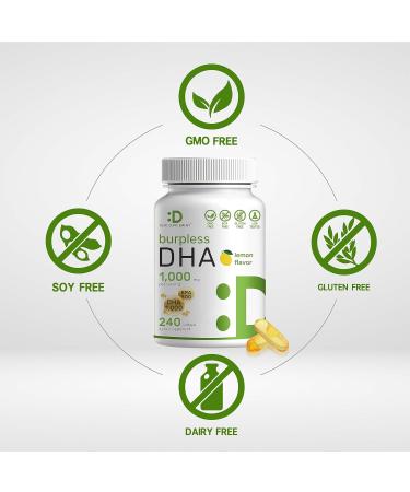 Eagleshine Lemon Flavored DHA & EPA Supplements | 200 Softgels | Omega-3 Rich | Non-GMO | Supports Brain, Heart, & Joint Health - Buy Online on GoSupps.com