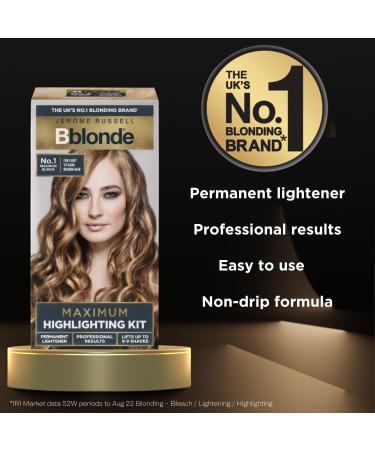 Jerome Russell Bblonde Highlighting Kit Permanent Lightener Permanent Blonde Bleach Hair Dye Professional Results With Avocado Oil Lifts 8-9 levels Highlighting Kit No 1 - Buy Online on GoSupps.com