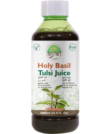 Aryan Herbals Indian Holy Basil or Tulsi Juice No Sugar & Artificial Colors Added Natural Juice Tastes Bitter But Good For Health- 1000 ml