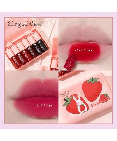 6 Colors Water Tint Lip Stain Set | Long-Lasting Plumping Mini Liquid Lipstick | Moisturizing Tinted Lip Stain for Women | Non-Sticky Daily Lip Makeup - Buy Online on GoSupps.com