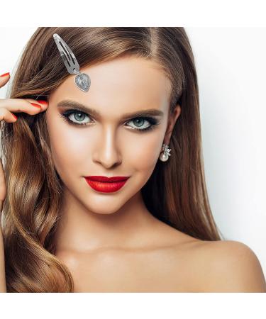 Silver Y2K Snap Clips: 5 Pairs Gothic Metal Vintage Charms Hair Accessories for Women - Buy Online on GoSupps.com