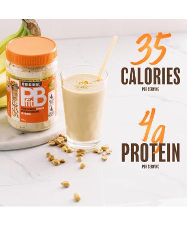 PBfit All-Natural Peanut Butter Powder Peanut Butter Powder from Real Roasted Pressed Peanuts Low in Fat High in Protein 4g of Protein 425g (15oz) - Buy Online on GoSupps.com