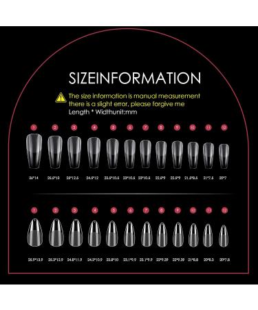 240 Pieces Half-Matte Nail Tips - Pre-Shaped Gelly Nails in 12 Sizes for Medium Coffin & Almond Shapes - International Shipping Available - Buy Online on GoSupps.com