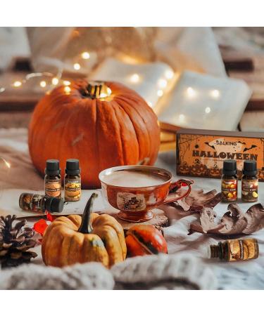 SALKING Halloween Fragrance Oils Essential Gift Set for Soaps & Candles - Pumpkin Pie, Caramel Apples, Candy Corn, Snickerdoodle, Caramel Corn, Apple Cider - Buy Online on GoSupps.com