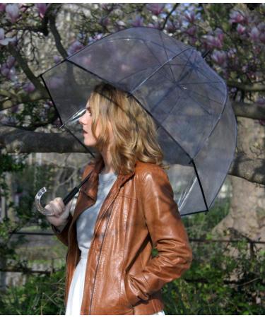 SMATI Stick Automatic Clear Dome Umbrella - Transparent Birdcage Bubble Design for Adults - Buy Online on GoSupps.com