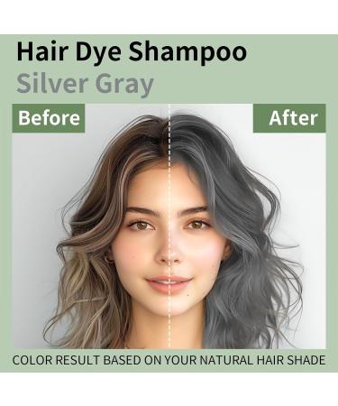 Buy Silver Gray Hair Dye Shampoo - Long-lasting Natural 3-in-1 Hair Color for Men & Women | Easy At-Home Use - 16.9 Fl Oz - Buy Online on GoSupps.com