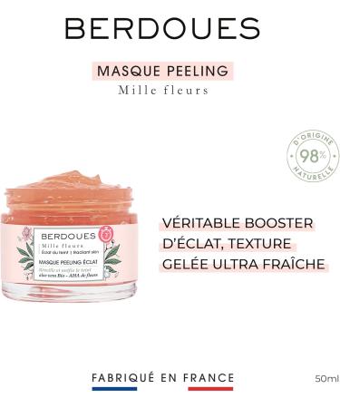 BERDOUES Masque peeling clat masque visage booster d clat exfoliant visage Aloe vera BIO peaux sensibles 98% d origine naturelle vegan made in France 50ml - Buy Online on GoSupps.com