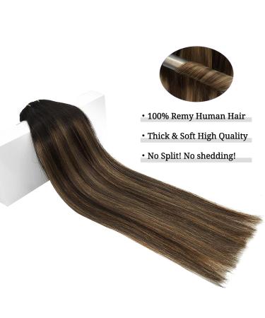 Shop Doores Clip-In Hair Extensions | Balayage Natural Black to Chestnut Brown | 50cm Remy Eechhaar | 120g 7 Pieces - Buy Online on GoSupps.com