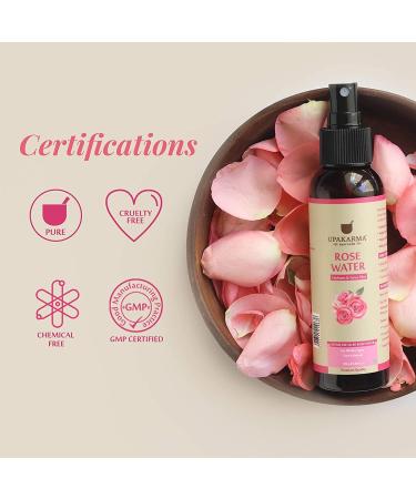 UPAKARMA Ayurveda Pure Natural Rose Water Spray for Face - 4.05 fl. Oz | Best Gulab Jal for Hydration & Skincare - Buy Online on GoSupps.com