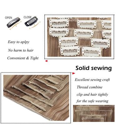 24 Inch Synthetic Clip-In Hair Extensions - 8pcs Set High Temperature Fiber Wig for Long Hair | International Shipping - Buy Online on GoSupps.com