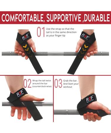 R2F Tensile Aids for Strength Training - 5mm Padded Wrist Protection Weightlifting Straps | Cross-Lifting Powerlifting Gear (Black & White) - Buy Online on GoSupps.com