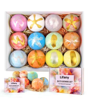 Lifany Bath Bomb Gift Set - 12PCs Bath Balls for Bubble & Spa Bath  Birthday Valentines Mothers Day Anniversary Christmas Gift Choices