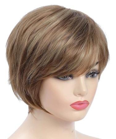 JOLNVCA Pixie Cut Short Brown Wigs for White Women - Blonde Mixed Brown - Buy Online on GoSupps.com