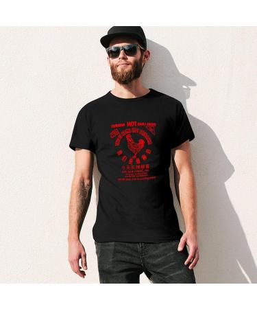 BsLongYXJ Sriracha Hot Sauce T-Shirt Mens Chilli BBQ Adults Food Fat Funny Chef Top - Buy Online on GoSupps.com