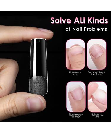 Ranrose Long Straight Nail Tips 240PCS - Professional Full Cover Gel x Acrylic Nails, 12 Sizes Pre-shaped XXL False Nails for DIY Press On Extensions - Half Matte Fake Nails - Buy Online on GoSupps.com
