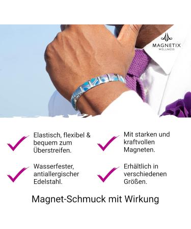 Magnetix Wellness Flexi Magnet Lighting Band Orbitas - Silver Magnetic Jewelry with Preciosa Crystals - Perfect Fit for Swollen Wrists - XL Size - Buy Online on GoSupps.com