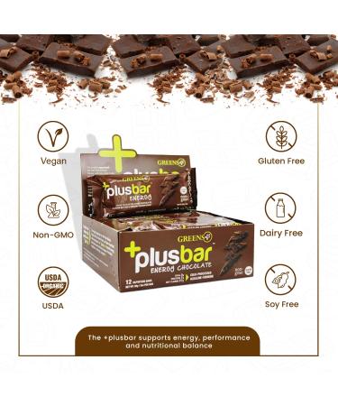Greens Plus Plusbar Energy Chocolate - 12 Pack, 2 oz Bars | Healthy Snack - Buy Online on GoSupps.com