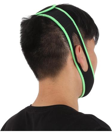 Adjustable Anti-Snoring Chin Strap - Soft Washable Sleep Aid with Fluorescent Green Edging - Buy Online on GoSupps.com
