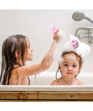 8-Piece Animal Kids Bath Sponges Set - Colorful Cartoon Loofah Bath Pouf Mesh Scrubber Balls for Kids and Adults - Buy Online on GoSupps.com