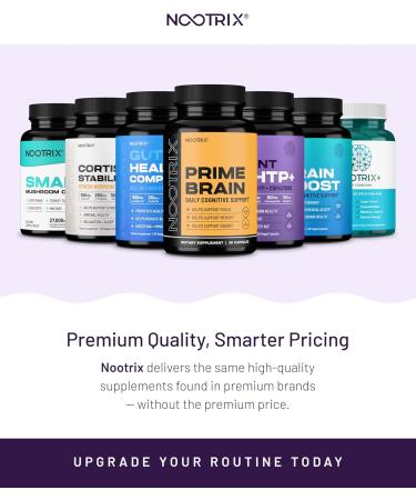 Nootrix Organic Plant 5 HTP+ Supplement | Supports Memory Mental Focus Cognitive Health & Energy | Promotes Healthy Mood & Brain Function | Vitamin B6 & L Theanine | 120 Capsules 120 Count (Pack of 1) - Buy Online on GoSupps.com