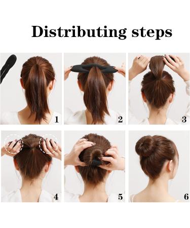 Black Hair Bun Maker Set - Topsy Tail Hair Tool 4PCS for Ponytail & French Style - Women's Hair Styling Accessories - Buy Online on GoSupps.com