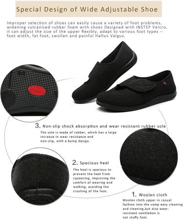 Mens Diabetic Edema Shoes - Breathable Touch Close Bar-Strap Wide-Fitting Indoor Memory Foam Slippers for Plantar Fasciitis - Size 5 Yellow - Buy Online on GoSupps.com