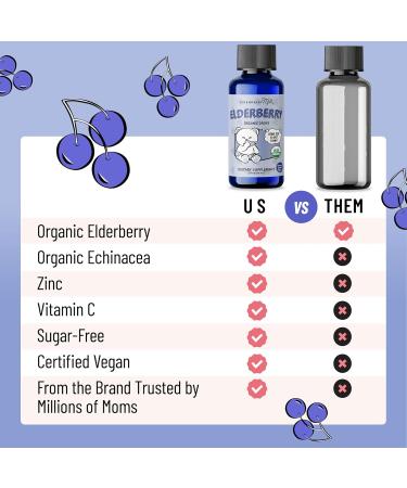 Legendairy Milk Elderberry Syrup Organic Liquid Drops for Babies & Toddlers, Immune Support Supplement Vitamin C, Zinc, Echinacea, Natural Baby Multivitamin Tincture Infant Immunity Kids 30 Servings - Buy Online on GoSupps.com